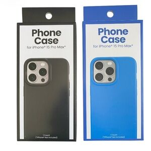 Phone Case for iPhone 15 Pro Max - SET OF TWO Black & Blue Brand New in Box